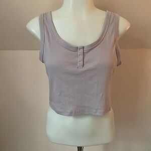 No Boundaries Purple Fitted Crop Tank Top